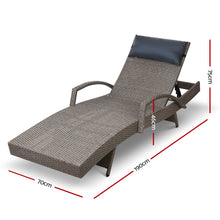 Load image into Gallery viewer, Gardeon Outdoor Sun Lounge Furniture Day Bed Wicker Pillow Sofa Set

