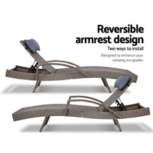 Load image into Gallery viewer, Gardeon Outdoor Sun Lounge Furniture Day Bed Wicker Pillow Sofa Set
