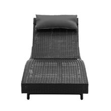 Load image into Gallery viewer, Gardeon Outdoor Sun Lounge Setting Wicker Lounger Day Bed Rattan Patio Furniture Black
