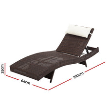 Load image into Gallery viewer, Gardeon Outdoor Sun Lounge Setting Wicker Lounger Day Bed Rattan Patio Furniture Brown
