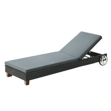 Load image into Gallery viewer, Gardeon Sun Lounge Wicker Lounger Day Bed Wheel Patio Outdoor Furniture Setting
