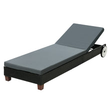 Load image into Gallery viewer, Gardeon Sun Lounge Wicker Lounger Day Bed Wheel Patio Outdoor Furniture Setting
