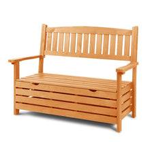 Load image into Gallery viewer, 2 Seat Wooden Outdoor Storage Bench
