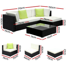 Load image into Gallery viewer, Gardeon 5PC Sofa Set with Storage Cover Outdoor Furniture Wicker
