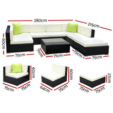 Load image into Gallery viewer, Gardeon 8PC Sofa Set with Storage Cover Outdoor Furniture Wicker
