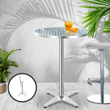 Load image into Gallery viewer, Gardeon Outdoor Bar Table Indoor Furniture Adjustable Aluminium Round 70/110cm
