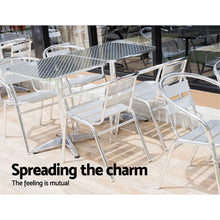 Load image into Gallery viewer, Bar Table Outdoor Furniture Adjustable Aluminium Pub Cafe Indoor Square Gardeon
