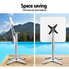 Load image into Gallery viewer, Bar Table Outdoor Furniture Adjustable Aluminium Pub Cafe Indoor Square Gardeon
