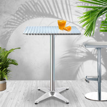 Load image into Gallery viewer, Bar Table Outdoor Furniture Adjustable Aluminium Pub Cafe Indoor Square Gardeon
