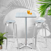 Load image into Gallery viewer, Gardeon Outdoor Bistro Set Bar Table Stools Adjustable Aluminium Cafe 3PC Square
