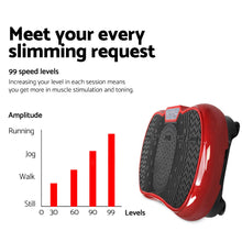 Load image into Gallery viewer, Everfit Vibration Machine Platform Resistance Rope Home Fitness Dark Red

