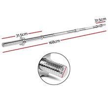 Load image into Gallery viewer, 5.5FT Barbell Bar Steel Fitness Exercise Weight Press Gym Home 168CM
