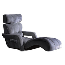 Load image into Gallery viewer, Artiss Floor Lounge Sofa With Armrest Flocking Fabric Charcoal
