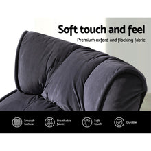 Load image into Gallery viewer, Artiss Floor Lounge Sofa With Armrest Flocking Fabric Charcoal
