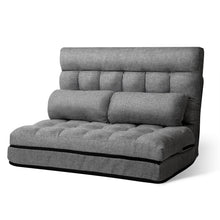Load image into Gallery viewer, Artiss Lounge Sofa Bed 2-seater Grey Fabric

