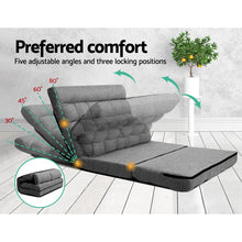 Load image into Gallery viewer, Artiss Lounge Sofa Bed 2-seater Grey Fabric
