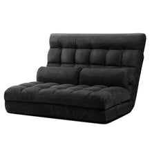 Load image into Gallery viewer, Artiss Lounge Sofa Bed 2-seater Charcoal Suede
