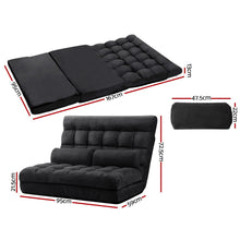 Load image into Gallery viewer, Artiss Lounge Sofa Bed 2-seater Charcoal Suede

