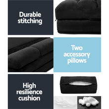 Load image into Gallery viewer, Artiss Lounge Sofa Bed 2-seater Charcoal Suede
