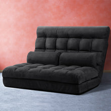 Load image into Gallery viewer, Artiss Lounge Sofa Bed 2-seater Charcoal Suede
