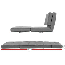 Load image into Gallery viewer, Artiss Floor Lounge Single Sofa Bed Grey Fabric
