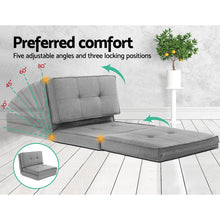 Load image into Gallery viewer, Artiss Floor Lounge Single Sofa Bed Grey Fabric
