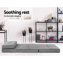 Load image into Gallery viewer, Artiss Floor Lounge Single Sofa Bed Grey Fabric
