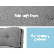 Load image into Gallery viewer, Artiss Floor Lounge Single Sofa Bed Grey Fabric
