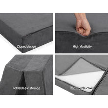 Load image into Gallery viewer, Giselle Bedding Double Size Folding Foam Mattress Portable Bed Mat Velvet Dark Grey
