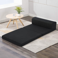 Load image into Gallery viewer, Giselle Bedding Folding Foam Mattress Portable Single Sofa Bed Mat Air Mesh Fabric Black
