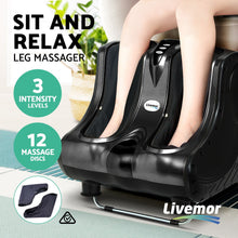 Load image into Gallery viewer, Livemor Foot Massager Ankle Calf Leg Massagers Shiatsu Kneading Rolling Black
