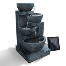 Load image into Gallery viewer, Zenton™ - Tranquil Blue 4 Tier Solar Powered Water Fountain with Light
