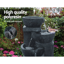 Load image into Gallery viewer, Zenton™ - Tranquil Blue 4 Tier Solar Powered Water Fountain with Light
