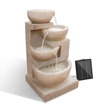 Load image into Gallery viewer, Zenton™ - Tranquil Sand Beige 4 Tier Solar Powered Water Fountain with Light
