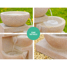 Load image into Gallery viewer, Zenton™ - Tranquil Sand Beige 4 Tier Solar Powered Water Fountain with Light
