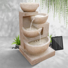 Load image into Gallery viewer, Zenton™ - Tranquil Sand Beige 4 Tier Solar Powered Water Fountain with Light
