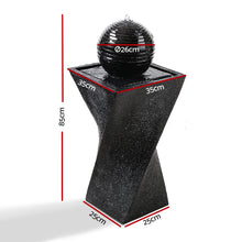 Load image into Gallery viewer, InfinityTwist™ - Minimalist Black Ball Twisty Solar Powered Water Fountain with Lights
