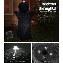 Load image into Gallery viewer, InfinityTwist™ - Minimalist Black Ball Twisty Solar Powered Water Fountain with Lights
