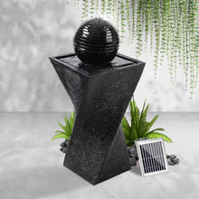 Load image into Gallery viewer, InfinityTwist™ - Minimalist Black Ball Twisty Solar Powered Water Fountain with Lights
