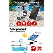 Load image into Gallery viewer, Gardeon 30W LED Lights Solar Fountain with Battery Outdoor Fountains Submersible Water Pump

