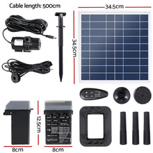 Load image into Gallery viewer, Gardeon Solar Pond Pump with Battery Kit LED Lights 9.8FT
