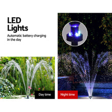 Load image into Gallery viewer, Gardeon Solar Pond Pump with Battery Kit LED Lights 9.8FT
