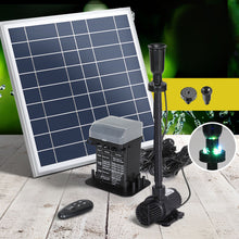 Load image into Gallery viewer, Gardeon Solar Pond Pump with Battery Kit LED Lights 9.8FT
