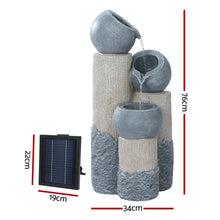Load image into Gallery viewer, Gardeon Solar Water Fountain Features Outdoor 3 Tiered LED Lights Bird Bath
