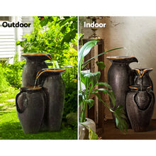 Load image into Gallery viewer, Gardeon Water Fountain Features Solar with LED Lights Outdoor Cascading 3 Tired
