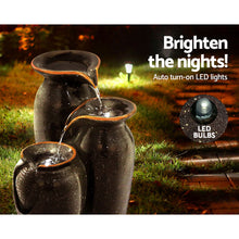 Load image into Gallery viewer, Gardeon Water Fountain Features Solar with LED Lights Outdoor Cascading 3 Tired

