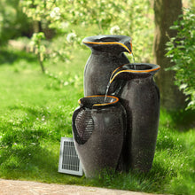 Load image into Gallery viewer, Gardeon Water Fountain Features Solar with LED Lights Outdoor Cascading 3 Tired
