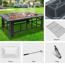 Load image into Gallery viewer, Grillz Fire Pit BBQ Grill Ice Bucket 3-In-1 Table
