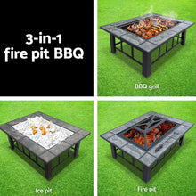 Load image into Gallery viewer, Grillz Fire Pit BBQ Grill Ice Bucket 3-In-1 Table
