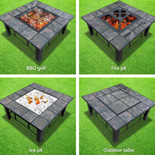 Load image into Gallery viewer, Grillz Fire Pit BBQ Grill Ice Bucket 4-In-1 Table
